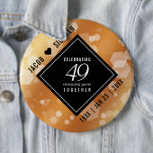 Elegant 49th Copper Wedding Jubileum Ronde Button 6,0 Cm (In situ)