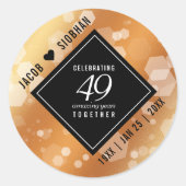 Elegant 49th Copper Wedding Jubileum Ronde Sticker (Voorkant)