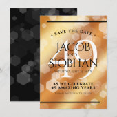 Elegant 49th Copper Wedding Jubileum Save The Date (Voorkant / Achterkant)