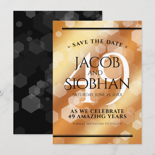 Elegant 49th Copper Wedding Jubileum Save The Date (Voorkant / Achterkant)