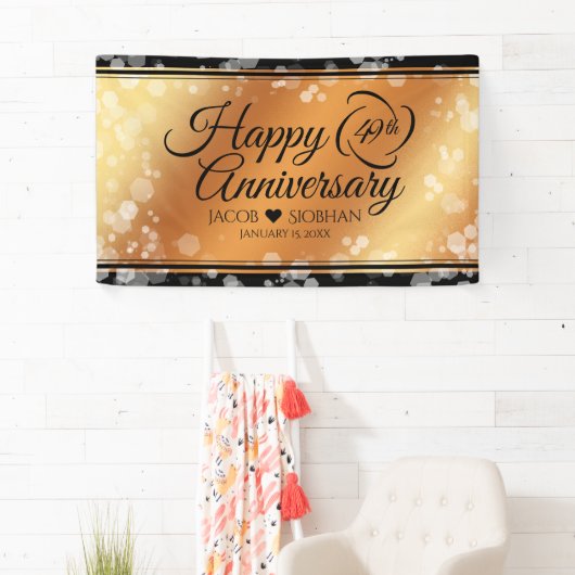 Elegant 49th Copper Wedding Jubileum Spandoek (Insitu)