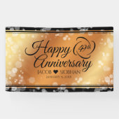 Elegant 49th Copper Wedding Jubileum Spandoek (Horizontaal)