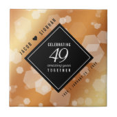 Elegant 49th Copper Wedding Jubileum Tegeltje (Voorkant)