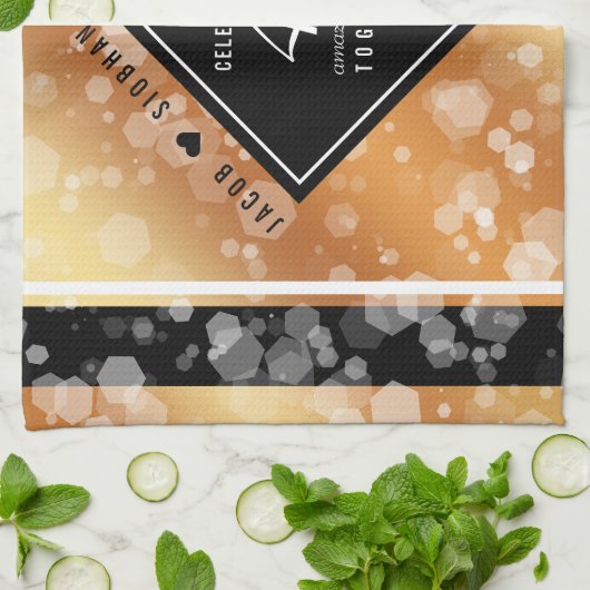 Elegant 49th Copper Wedding Jubileum Theedoek (Gevouwen)