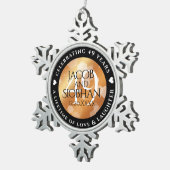 Elegant 49th Copper Wedding Jubileum Tin Sneeuwvlok Ornament (Rechts)