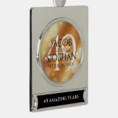 Elegant 49th Copper Wedding Jubileum Verzilverd Banner Ornament (Rechts)