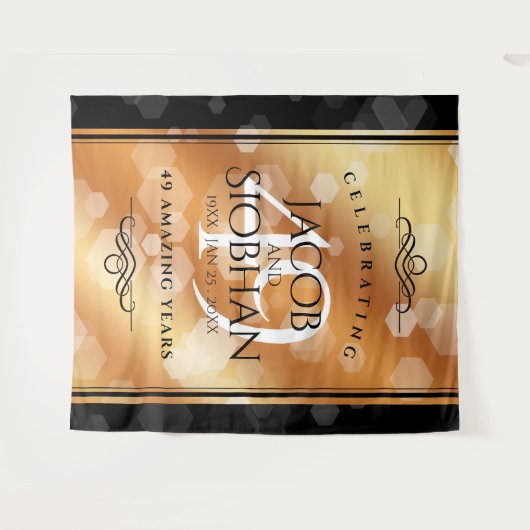 Elegant 49th Copper Wedding Jubileum Wandkleed (Voorkant (horizontaal))