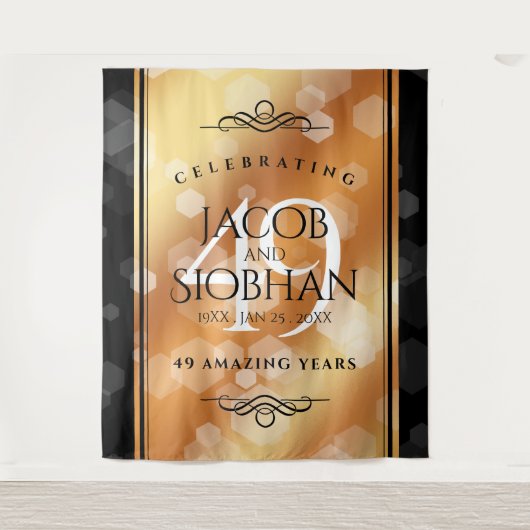 Elegant 49th Copper Wedding Jubileum Wandkleed (Voorkant)