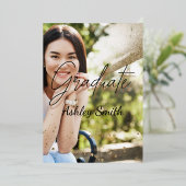 Elegant 4 Foto Afstuderen Folie Uitnodiging (Staand Voorkant)