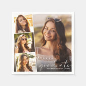 Elegant 4 Foto Collage Graduation Party Servet (Voorkant)
