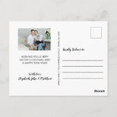 Elegant 4 Foto Collage Snowflake Kerstmis Briefkaart (Achterkant)