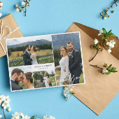 Elegant 4 Foto Collage Wedding Hartelijk dank Bedankkaart