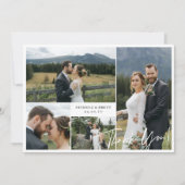 Elegant 4 Foto Collage Wedding Hartelijk dank Bedankkaart (Voorkant)