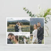 Elegant 4 Foto Collage Wedding Hartelijk dank Bedankkaart (Staand voorkant)