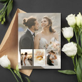 Elegant 4 Foto Collage Wedding Hartelijk dank Briefkaart