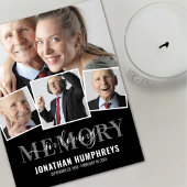 Elegant 4 Foto Funeral Bedankkaart