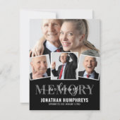 Elegant 4 Foto Funeral Bedankkaart (Voorkant)