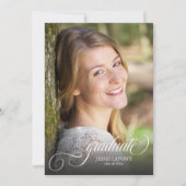 Elegant 4 foto kalligrafie Afstuderen Kaart (Voorkant)