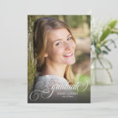 Elegant 4 foto kalligrafie Afstuderen Kaart (Staand voorkant)