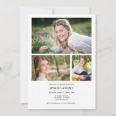 Elegant 4 foto kalligrafie Afstuderen Kaart (Achterkant)