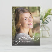 Elegant 4 foto kalligrafie script Afstuderen Kaart (Staand voorkant)