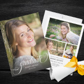 Elegant 4 foto kalligrafie script Afstuderen Kaart