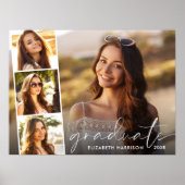 Elegant 4 Fotocollage Afstuderen Poster (Voorkant)