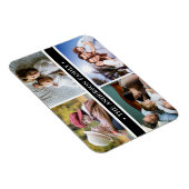 Elegant 4 fotocollage zwart streep magneet (Rechterzijde)