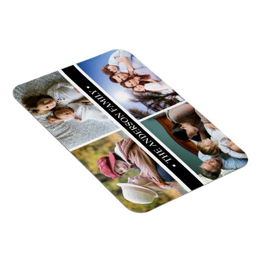 Elegant 4 fotocollage zwart streep magneet (Rechterzijde)