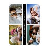 Elegant 4 fotocollage zwart streep magneet (Verticaal)