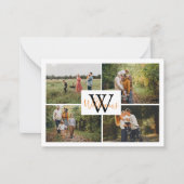 Elegant 4 foto's Collage Monogram Thanksgiving Notitiekaartje (Voorkant)