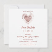 Elegant 4 Foto's Direct Engaged Couple Session Save The Date (Achterkant)