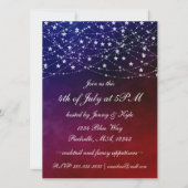 Elegant 4 juli Twinkle Lights Stars Party Kaart (Voorkant)