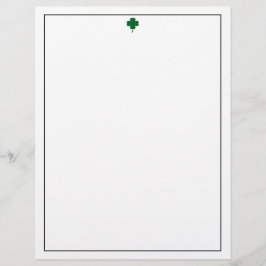 Elegant 4 Leaf Clover Letterhead Stylish Paper Briefhoofd