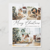 Elegant 4 Photo Collage Kerstfeestdag Kaart (Voorkant)