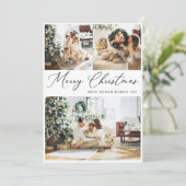 Elegant 4 Photo Collage Kerstfeestdag Kaart (Staand voorkant)