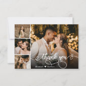 Elegant 4 Photo Collage Weddenschap Hartelijk dank Bedankkaart (Voorkant)