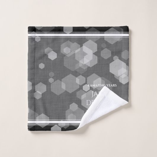 Elegant 4th Linen Wedding Jubileum Bad Handdoek (Wasdoekje)