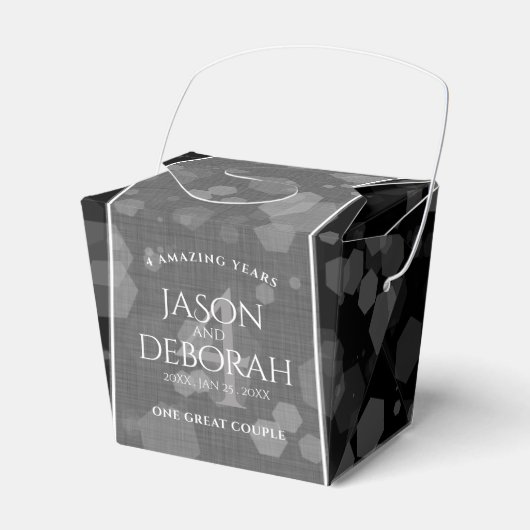 Elegant 4th Linen Wedding Jubileum Bedankdoosjes (Voorkant Zijde)