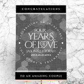 Elegant 4th Linen Wedding Jubileum Celebration Acryl Bord