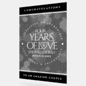 Elegant 4th Linen Wedding Jubileum Celebration Acryl Bord (Hoek)