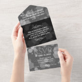 Elegant 4th Linen Wedding Jubileum Celebration All In One Uitnodiging (Afscheurbaar)