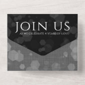 Elegant 4th Linen Wedding Jubileum Celebration All In One Uitnodiging (Achterkant)