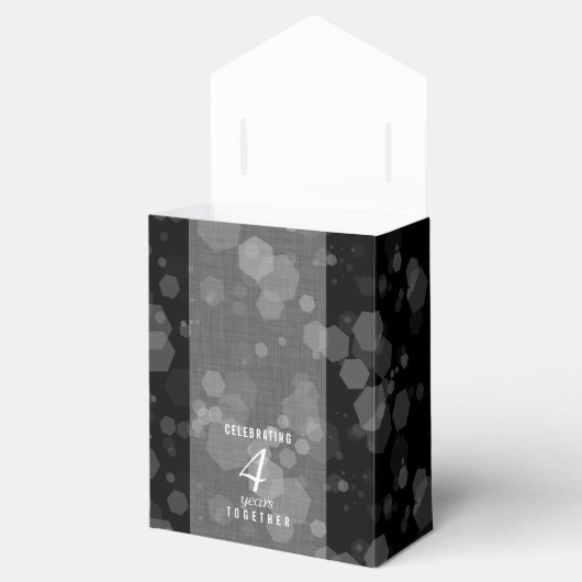 Elegant 4th Linen Wedding Jubileum Celebration Bedankdoosjes (Geopend)