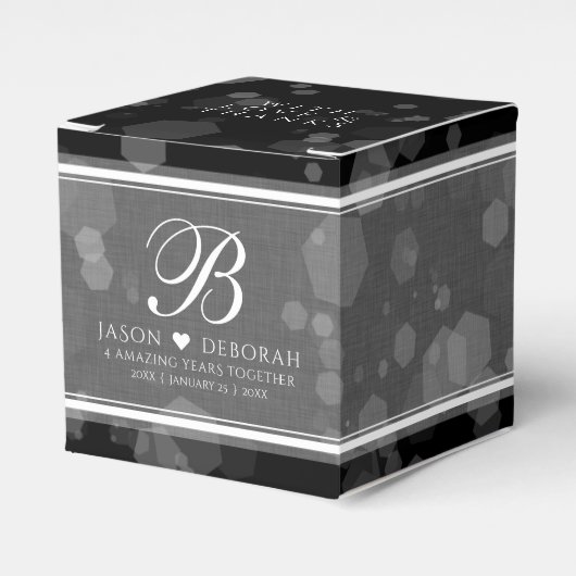 Elegant 4th Linen Wedding Jubileum Celebration Bedankdoosjes (Voorkant Zijde)