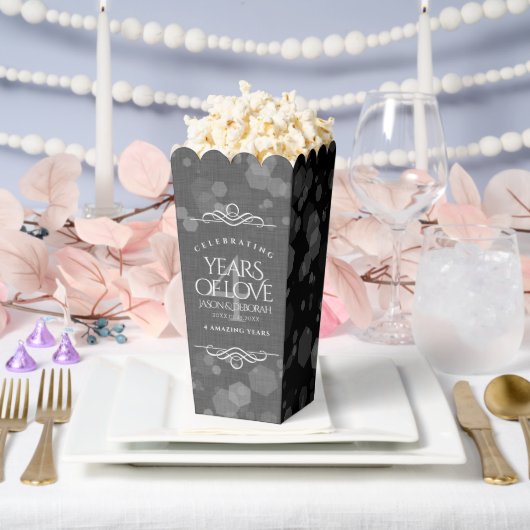 Elegant 4th Linen Wedding Jubileum Celebration Bedankdoosjes (Huwelijk)