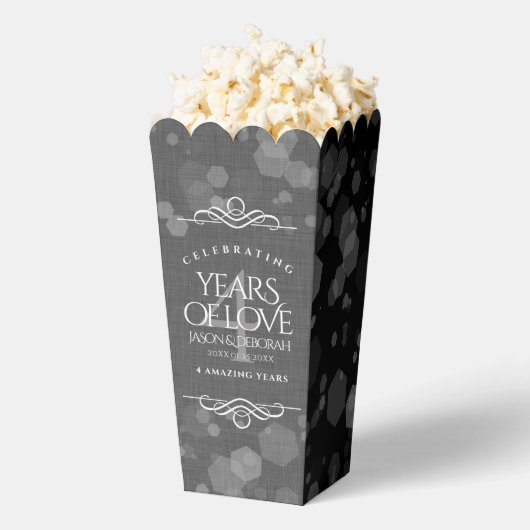 Elegant 4th Linen Wedding Jubileum Celebration Bedankdoosjes (Popped)