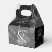 Elegant 4th Linen Wedding Jubileum Celebration Bedankdoosjes (Achterkant)