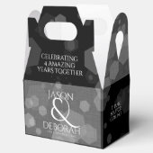 Elegant 4th Linen Wedding Jubileum Celebration Bedankdoosjes (Geopend)