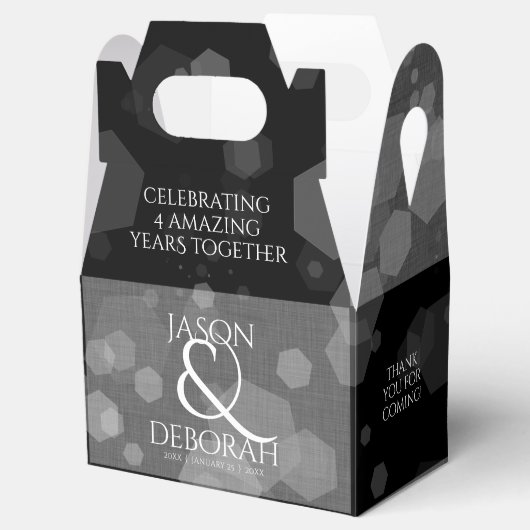 Elegant 4th Linen Wedding Jubileum Celebration Bedankdoosjes (Geopend)